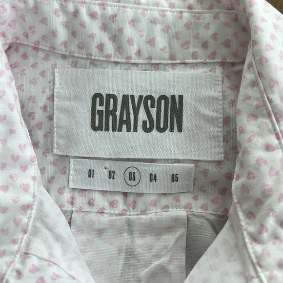 Grayson the hero pale pink heart button down shirt - Picture 4 of 7